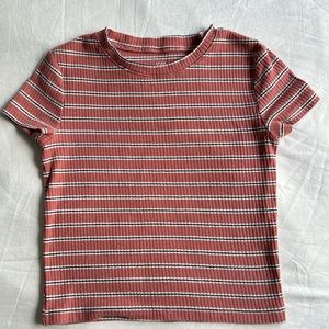 Ribbed T-shirt in organic cotton stretch jersey